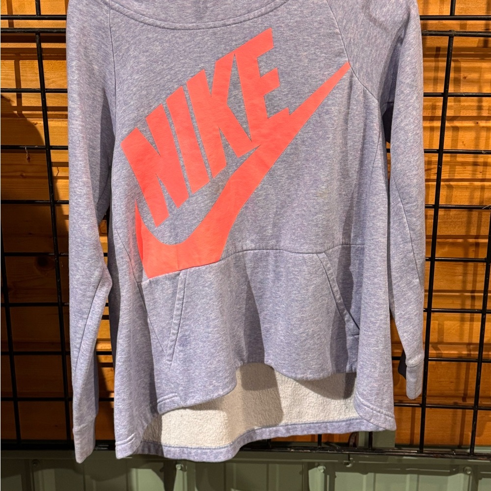 Nike Kids Heather Blue Sweatshirt with Pink Logo